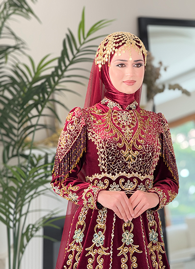 HÜRREM KAFTAN BORDO